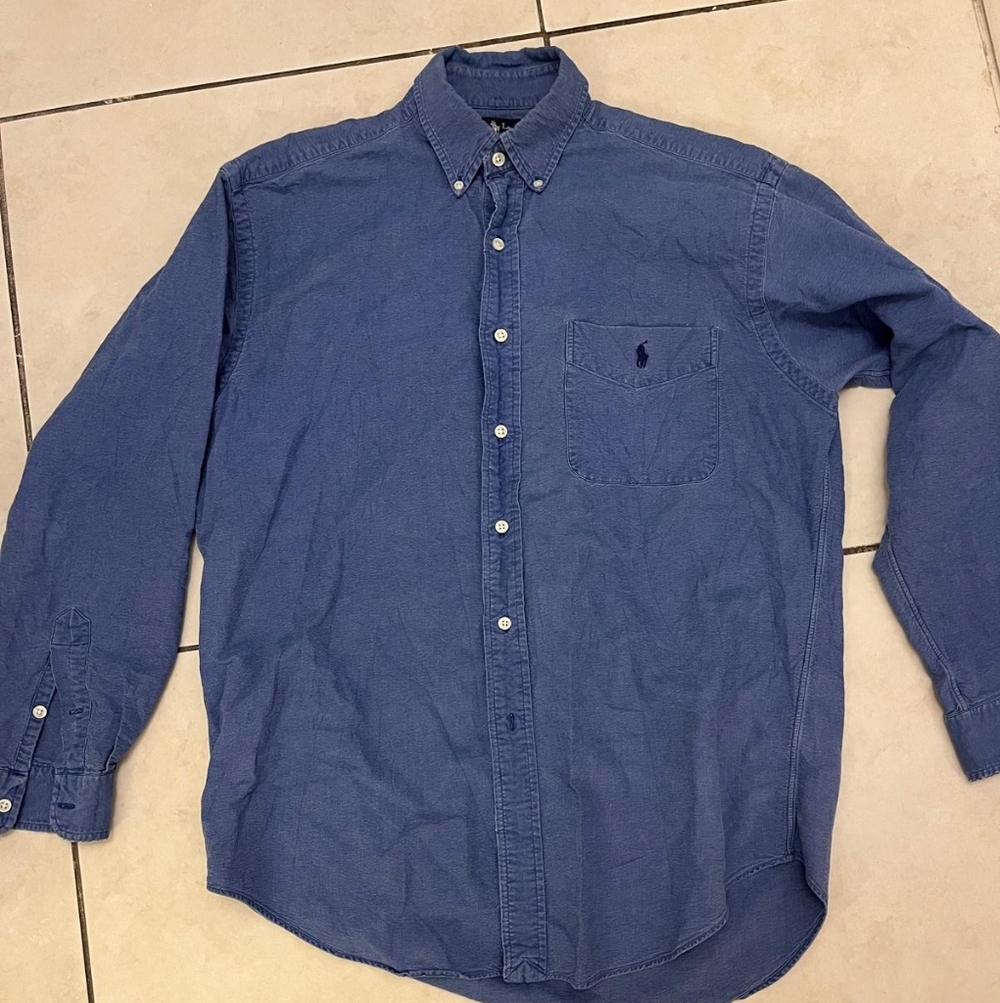 Ralph Lauren Blue Button-Down Oxford Shirt, Used